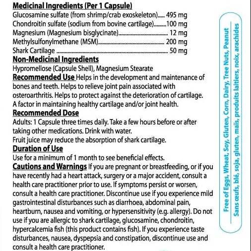 Glucosamine Gold 860mg | Glucosamine Sulfate, MSM, Chondroitin, Shark Cartilage