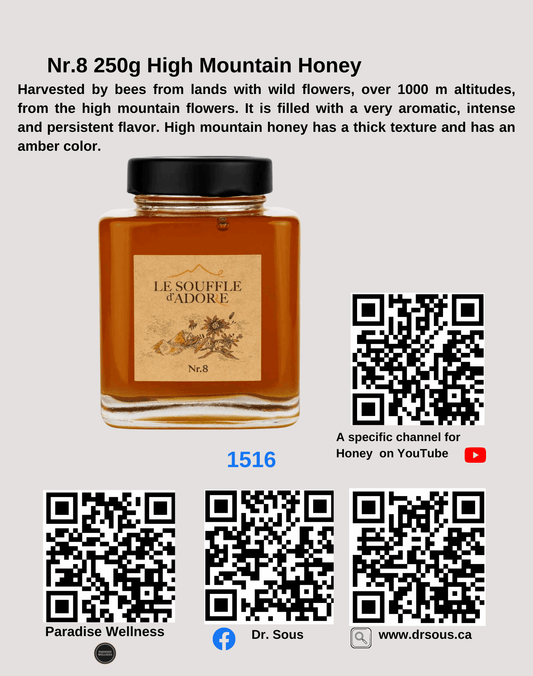 1516. Nr.8 250g High Mountain Honey - DrSous.Ca