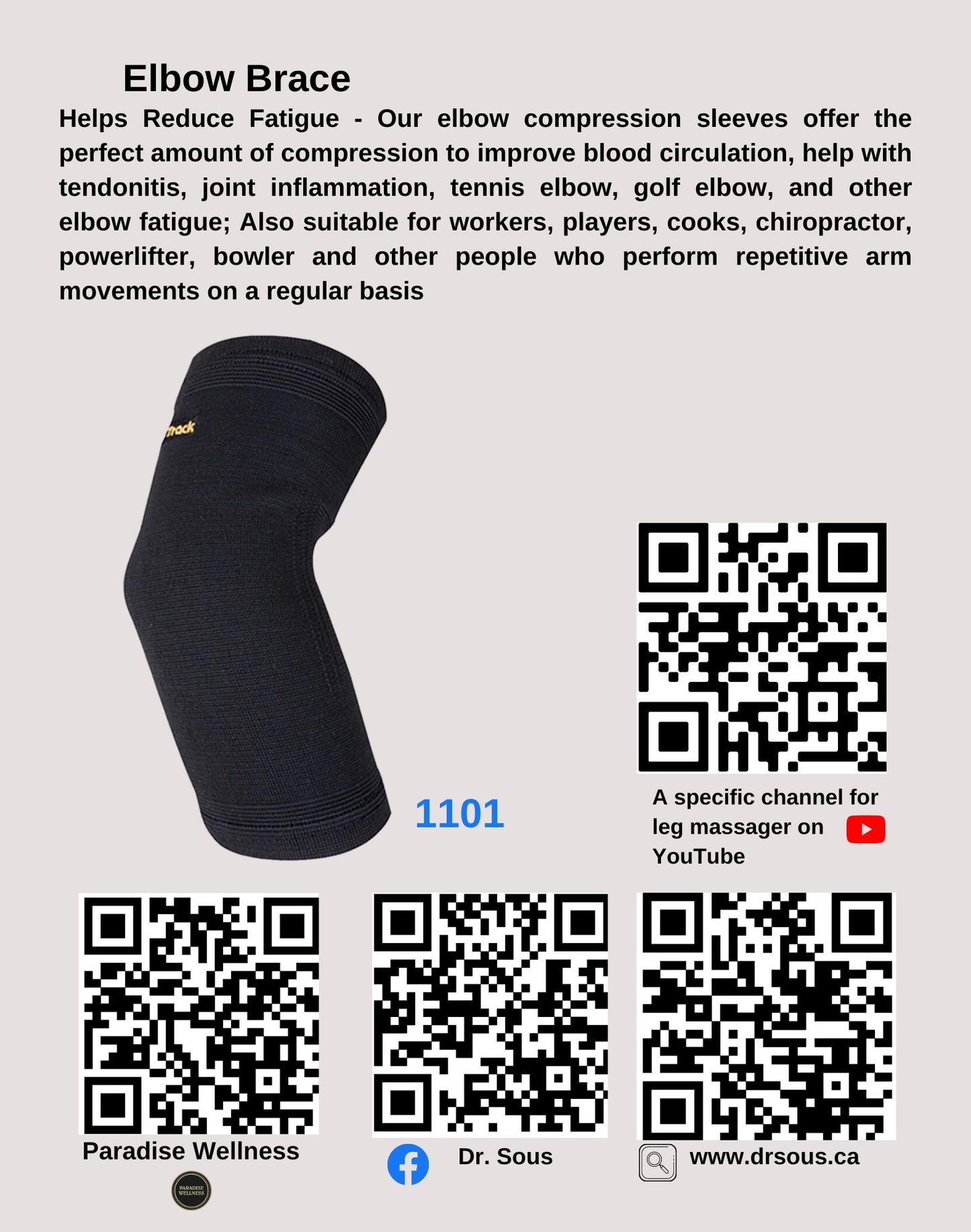 3007.2) Elbow & Hand Pain Braces Package, 1)Neck Collar, 2) Posture Corrector, 3) Elbow Brace - DrSous.Ca