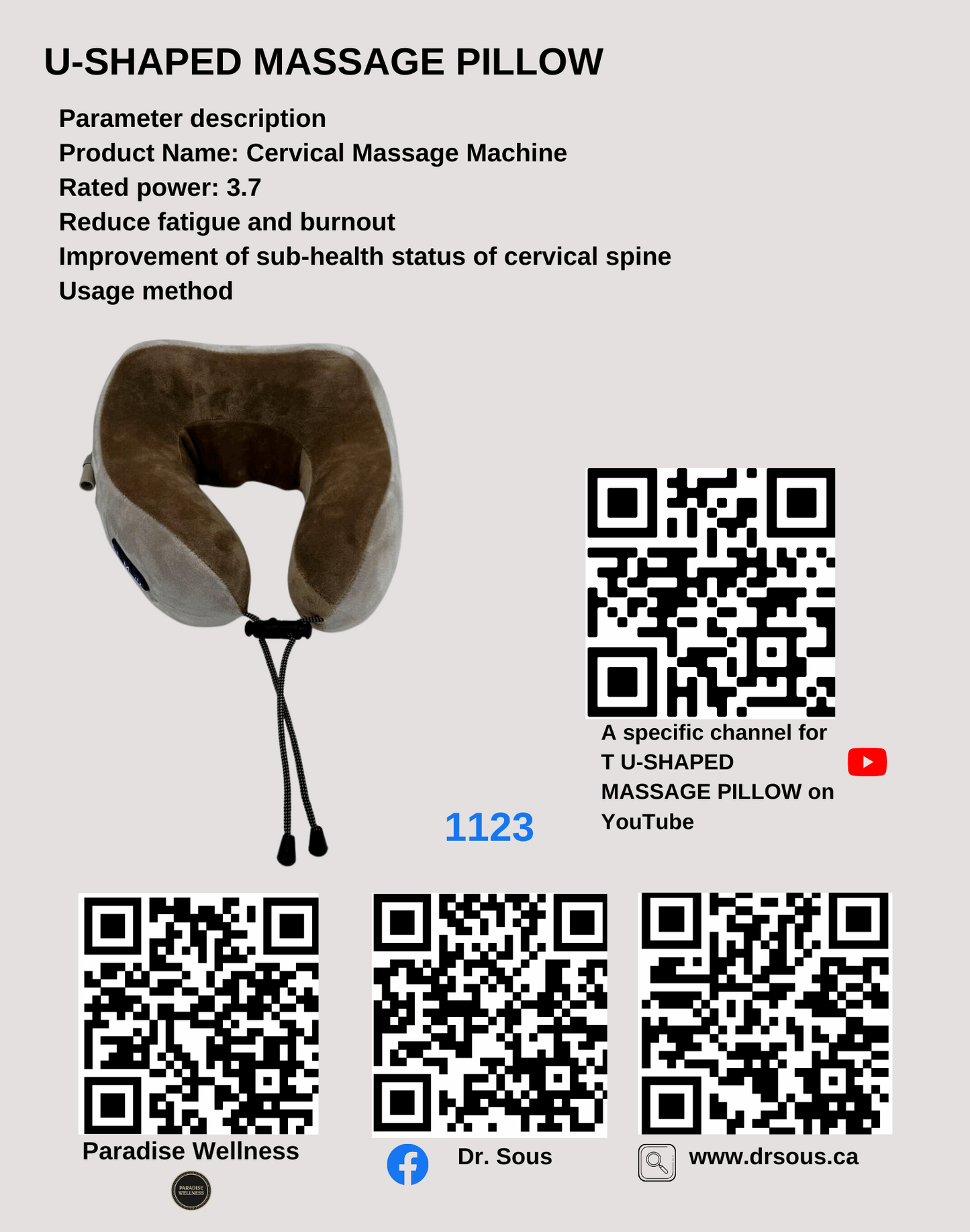 1123. U-SHAPED MASSAGE PILLOW