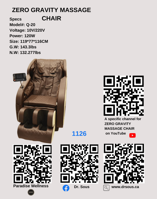 1126. ZERO GRAVITY MASSAGE CHAIR