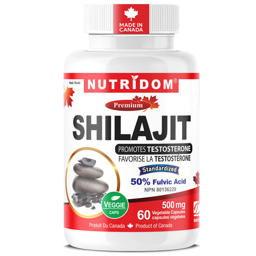 Shilajit de l’Himalaya 500 mg - 50 % d’acide fulvique | Extrait purifié | 60 capsules végétales