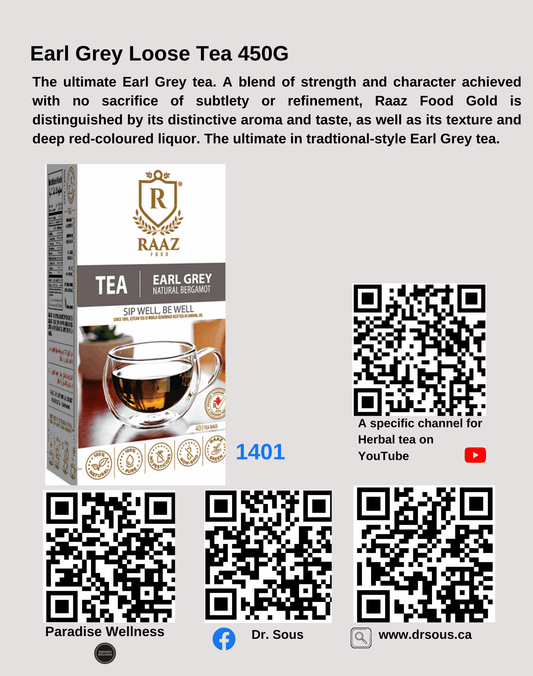 1401. EARL GREY TEA 40 TEA BAGS - DrSous.Ca