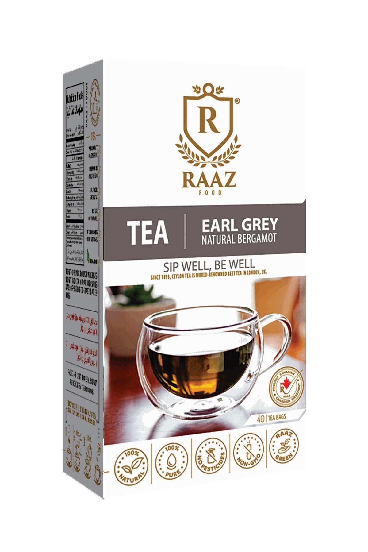 1401. EARL GREY TEA 40 TEA BAGS - DrSous.Ca