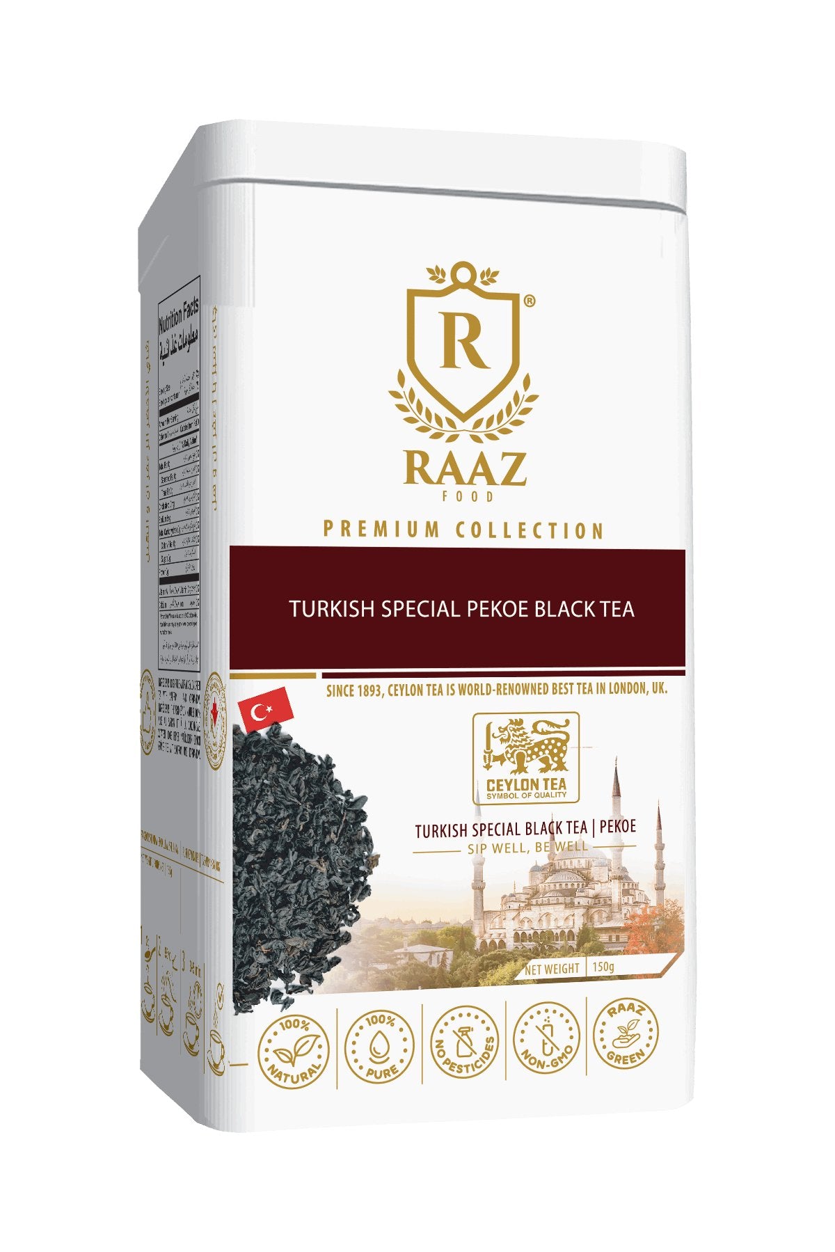 1419. Tins Turkish Tea 150G - DrSous.Ca