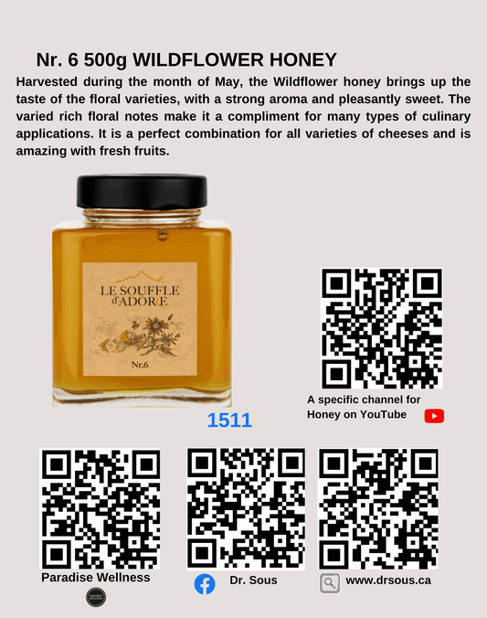 1511. Nr. 6 500g WILDFLOWER HONEY - DrSous.Ca