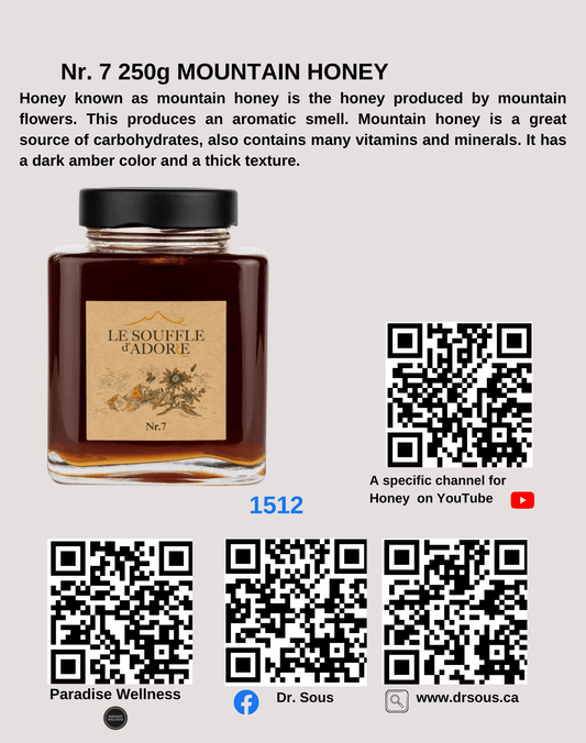 1512. Nr. 7 250g MOUNTAIN HONEY - DrSous.Ca