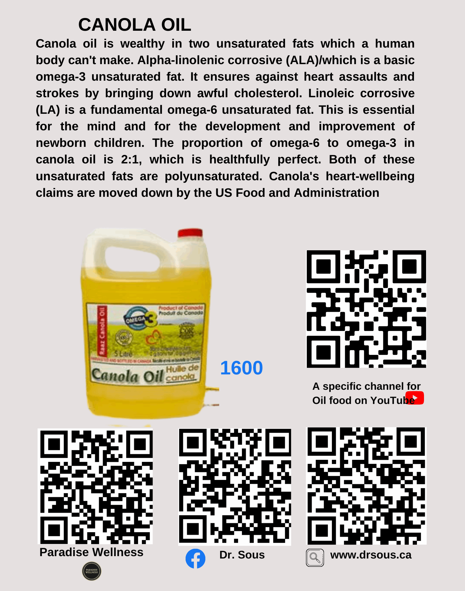 1600. CANOLA OIL - DrSous.Ca