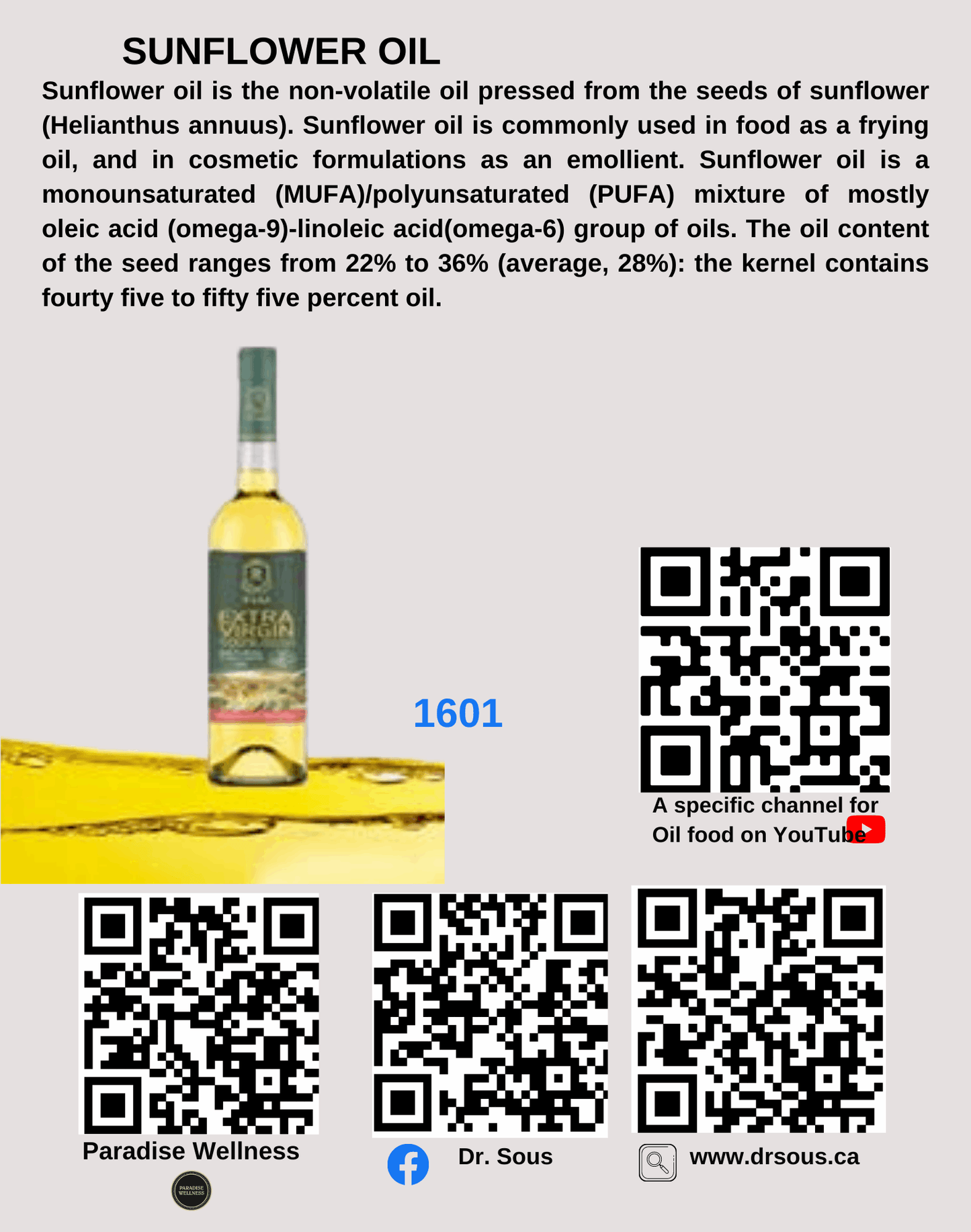 1601. SUNFLOWER OIL - DrSous.Ca