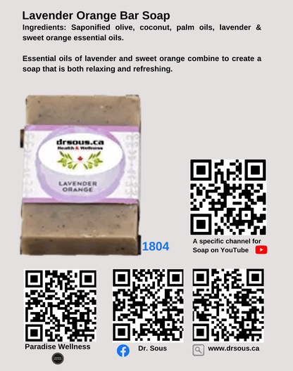 1804. Lavender Orange Bar Soap - DrSous.Ca