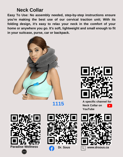 3001.2)Neck Pain Braces Package 1) Heated Pad, 2)Round Portable-Neck Massager, 3)Neck Collar - DrSous.Ca