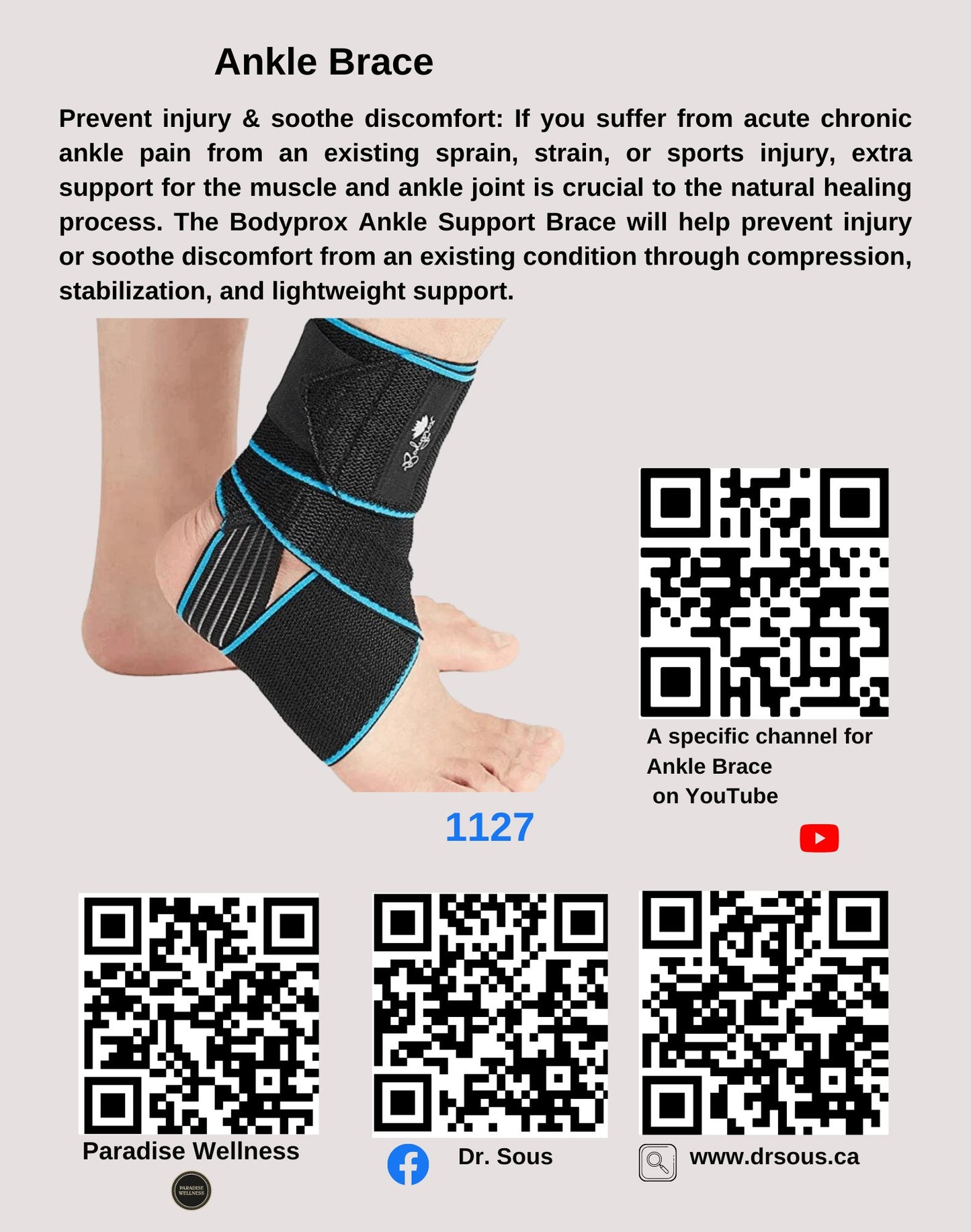 3013.2) Knee & Feet Pain Braces Package, 1)Ankle Brace. 2) TREADMILL, 3) Knee Brace Blue - DrSous.Ca