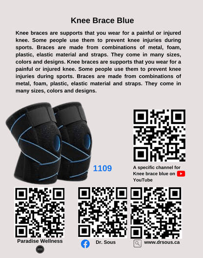 3013.2) Knee & Feet Pain Braces Package, 1)Ankle Brace. 2) TREADMILL, 3) Knee Brace Blue - DrSous.Ca