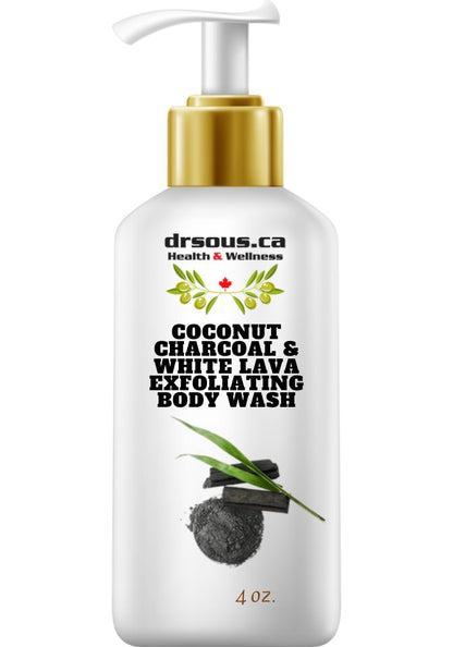 335. Coconut Charcoal & White Lava Exfoliating Body Wash - DrSous.Ca