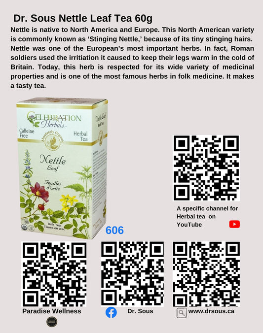 606. Dr. Sous Nettle Leaf Tea 60g - DrSous.Ca