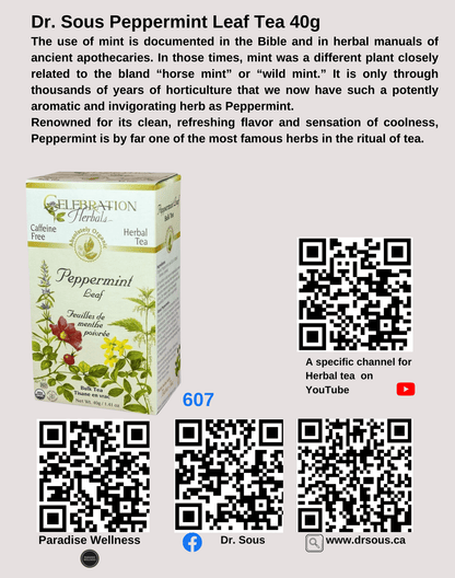 607. Dr. Sous Peppermint Leaf Tea 40g - DrSous.Ca