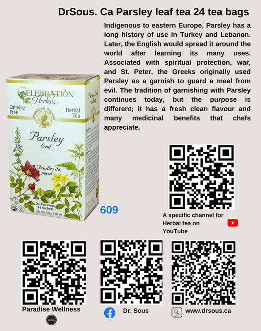 609. DrSous. Ca Parsley leaf tea 24 tea bags - DrSous.Ca