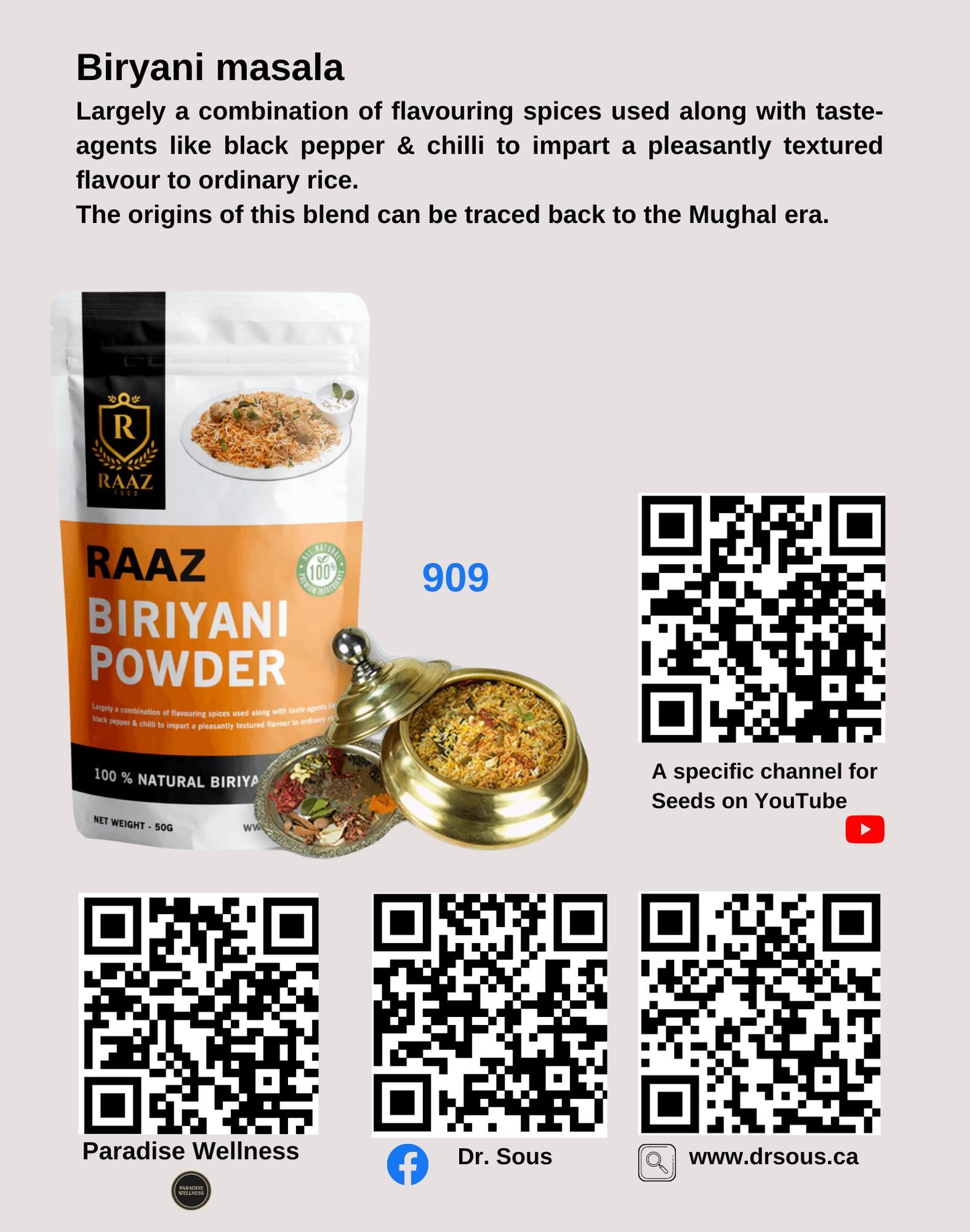 909. Biryani masala - DrSous.Ca